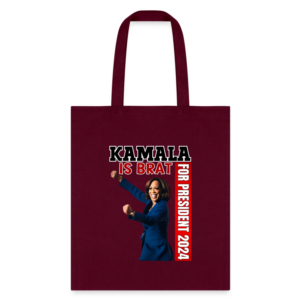 Kamala is brat, for president 2024, Tote Bag - burgundy