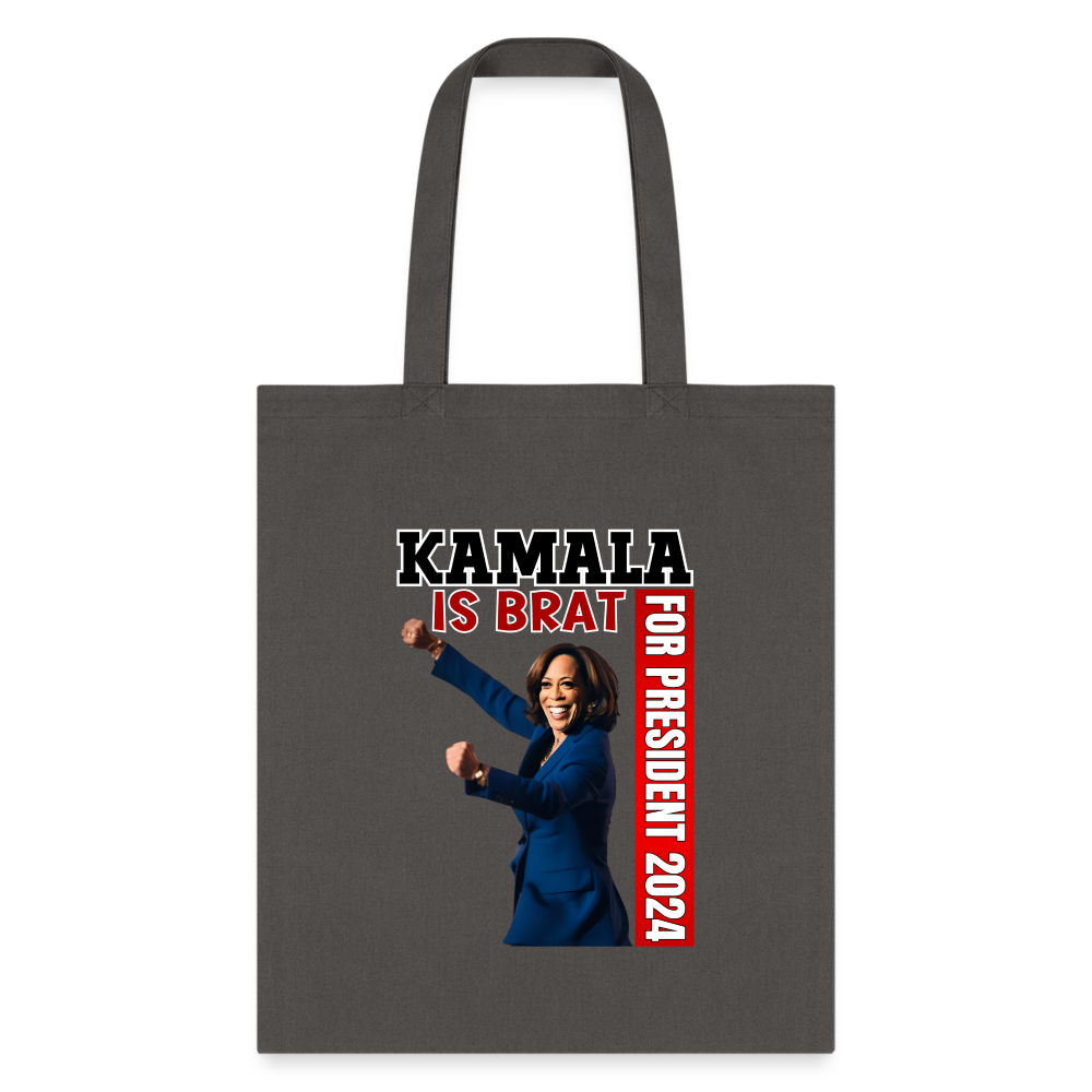 Kamala is brat, for president 2024, Tote Bag - charcoal