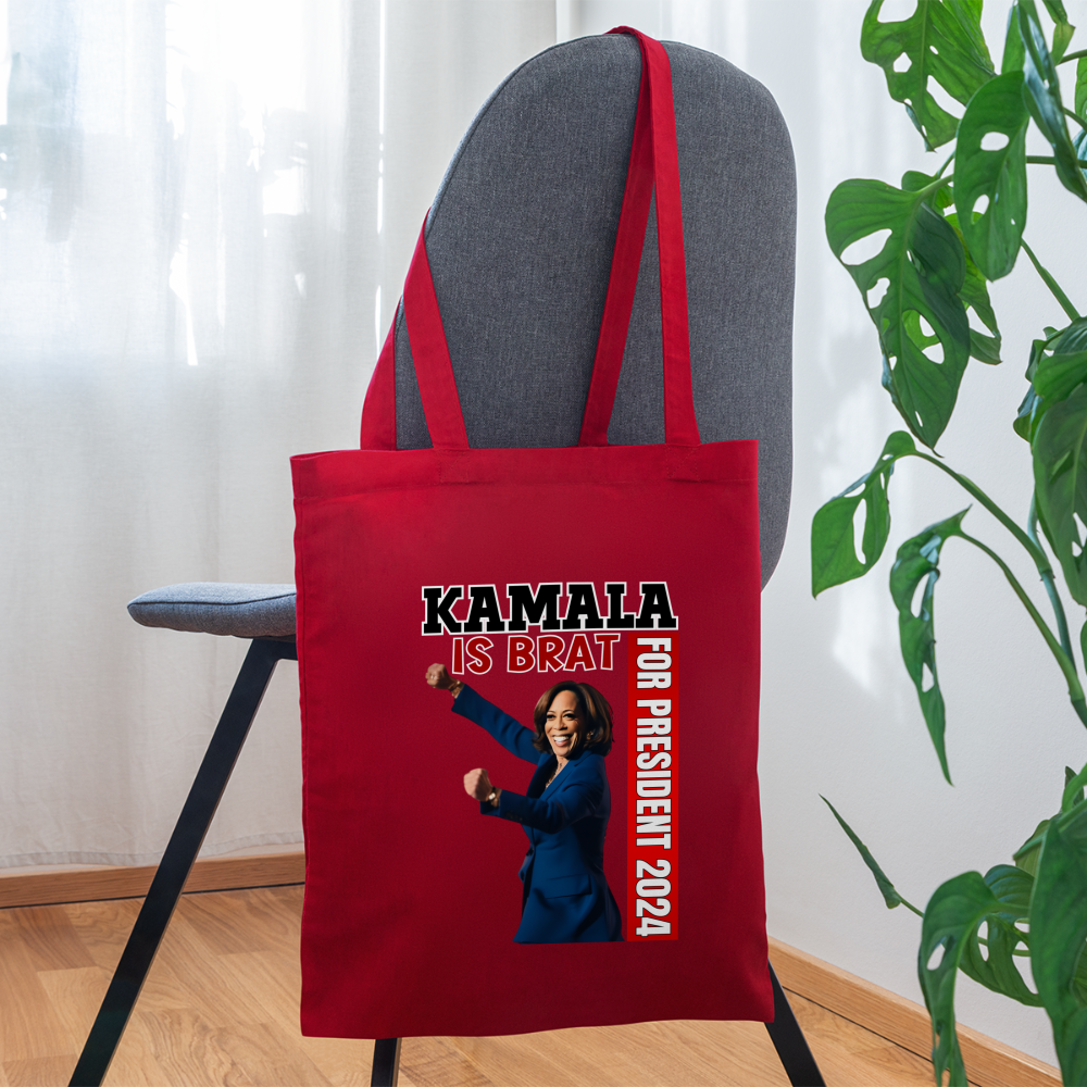 Kamala is brat, for president 2024, Tote Bag - red