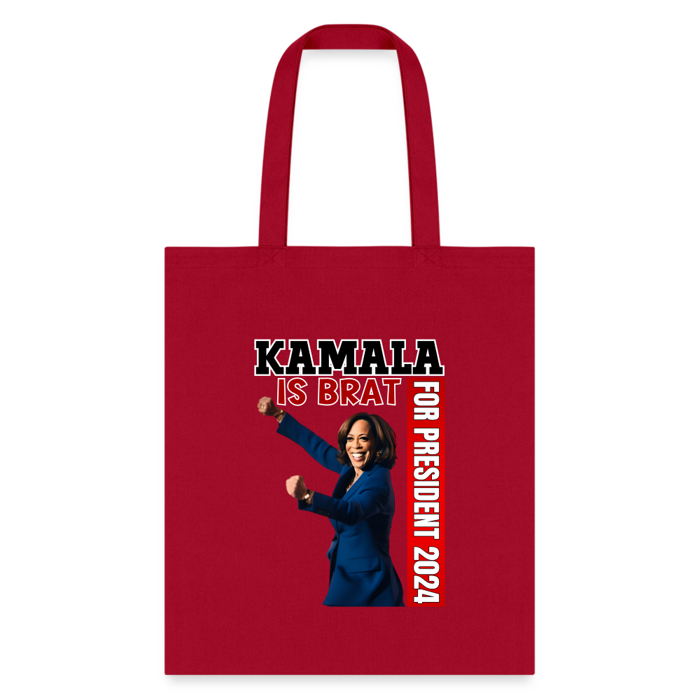 Kamala is brat, for president 2024, Tote Bag - red