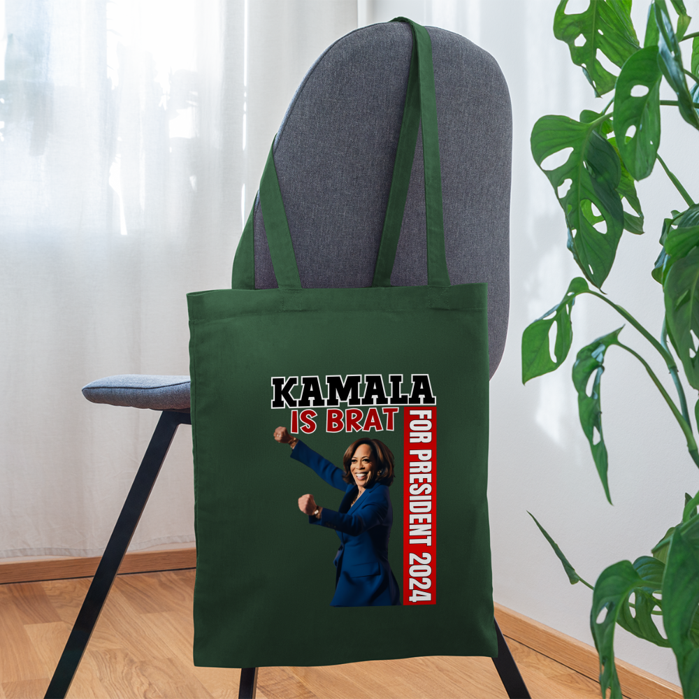 Kamala is brat, for president 2024, Tote Bag - forest green