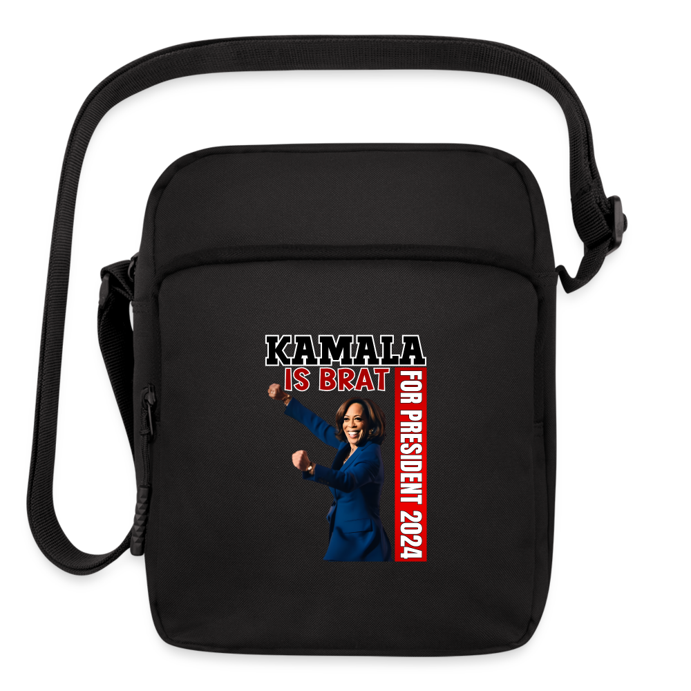 Kamala is brat, for president 2024, Upright Crossbody Bag - black