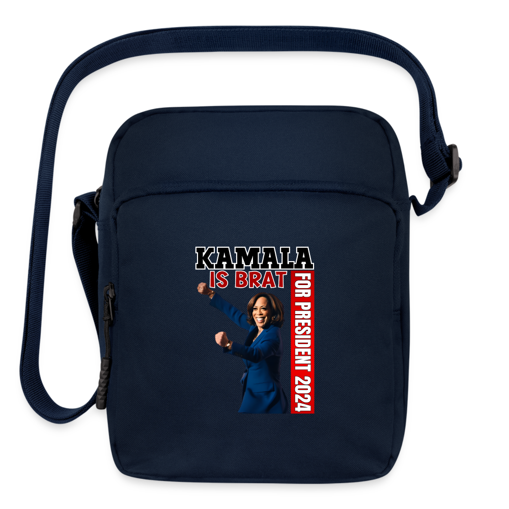 Kamala is brat, for president 2024, Upright Crossbody Bag - navy