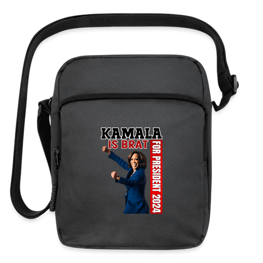 Kamala is brat, for president 2024, Upright Crossbody Bag - charcoal grey