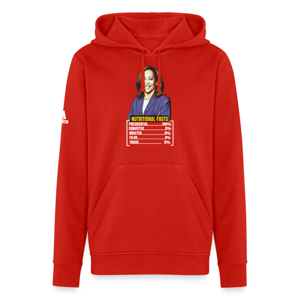 Kamala Harris 2024 presidential nutrition facts, Adidas Unisex Fleece Hoodie - red