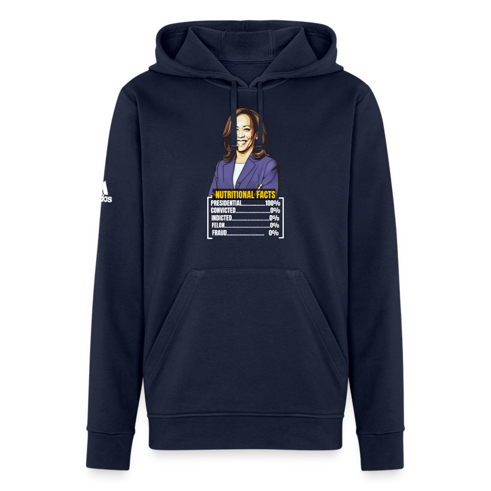 Kamala Harris 2024 presidential nutrition facts, Adidas Unisex Fleece Hoodie - french navy