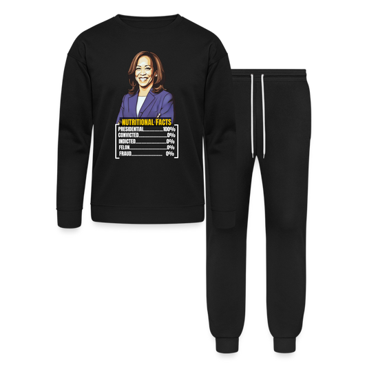 Kamala Harris 2024 presidential nutrition facts, Bella + Canvas Unisex Lounge Wear Set - black