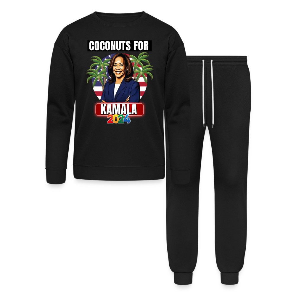 Kamala Harris for President You Think You Just Fell Out Of A Coconut Tree 2024, Bella + Canvas Unisex Lounge Wear Set - black