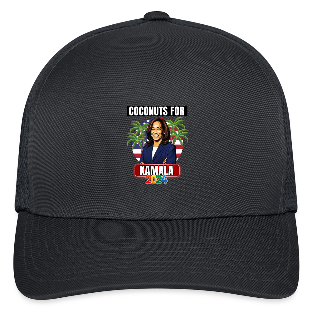 Kamala Harris for President You Think You Just Fell Out Of A Coconut Tree 2024, Flexfit Fitted Baseball Cap - charcoal