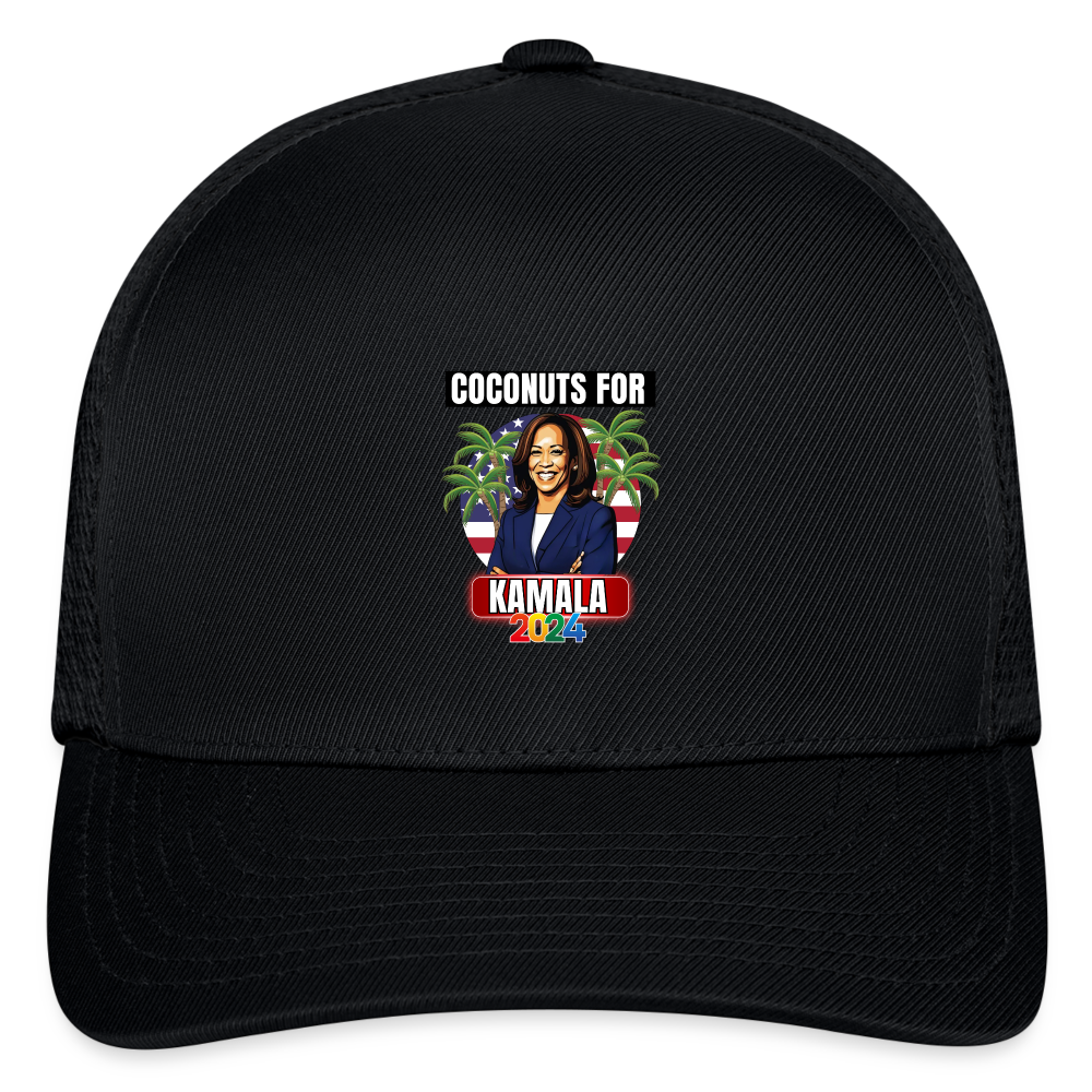 Kamala Harris for President You Think You Just Fell Out Of A Coconut Tree 2024, Flexfit Fitted Baseball Cap - black