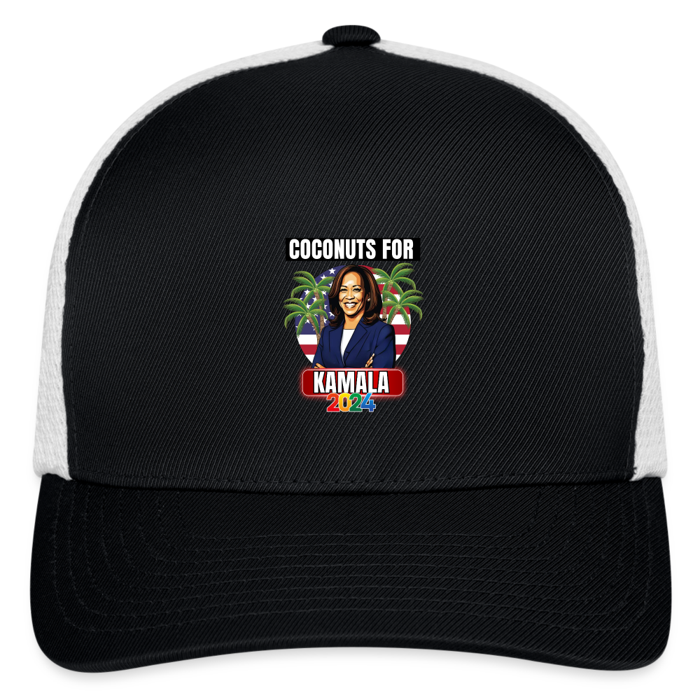 Kamala Harris for President You Think You Just Fell Out Of A Coconut Tree 2024, Flexfit Fitted Baseball Cap - black/white