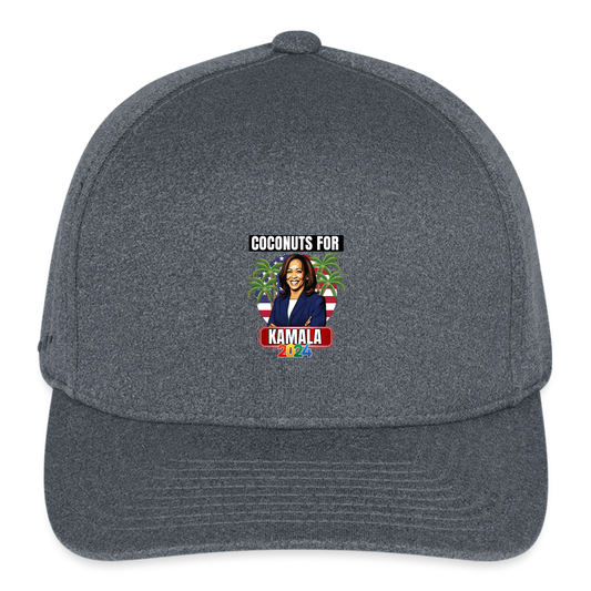 Kamala Harris for President You Think You Just Fell Out Of A Coconut Tree 2024, Flexfit Fitted Melange Baseball Cap - dark heather gray