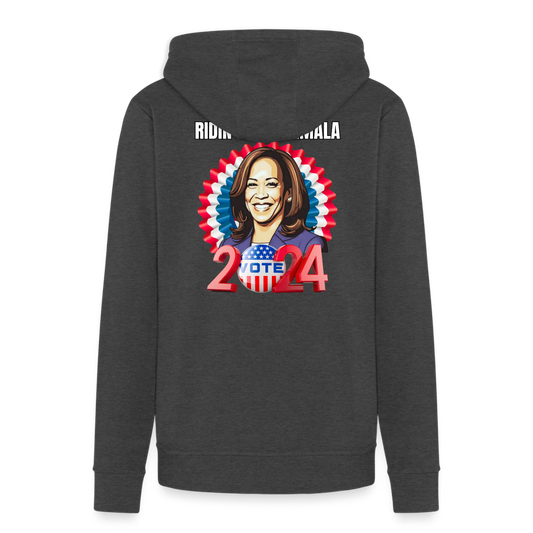 Ridin with Kamala harris for president 2024, Adidas Unisex Fleece Hoodie - charcoal grey