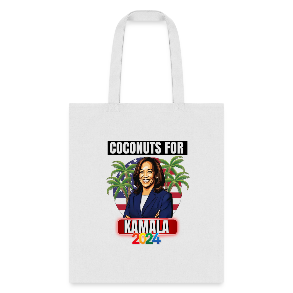 Kamala Harris for President You Think You Just Fell Out Of A Coconut Tree 2024, Tote Bag - white