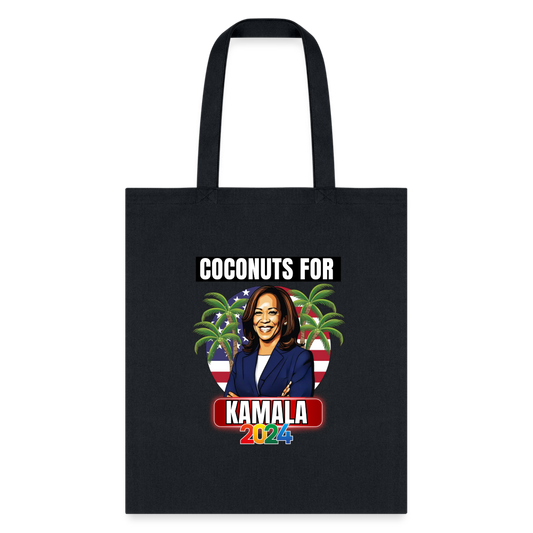 Kamala Harris for President You Think You Just Fell Out Of A Coconut Tree 2024, Tote Bag - black