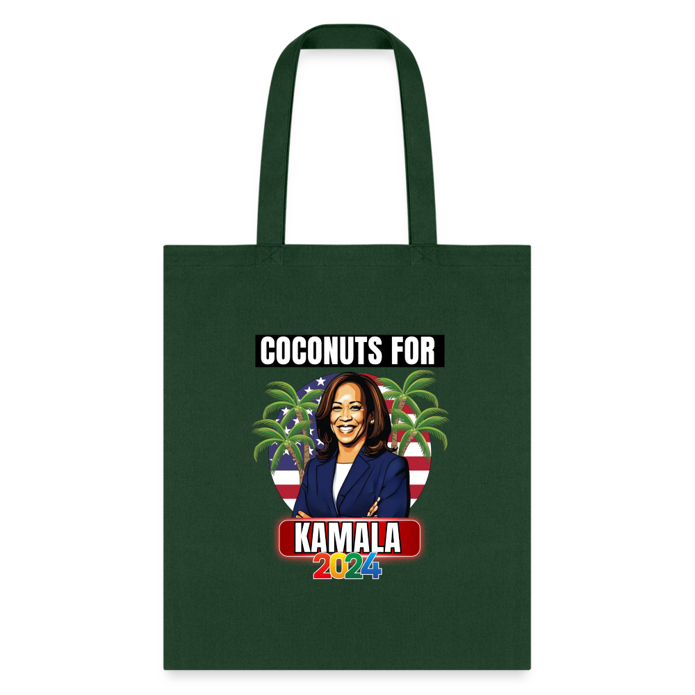 Kamala Harris for President You Think You Just Fell Out Of A Coconut Tree 2024, Tote Bag - forest green