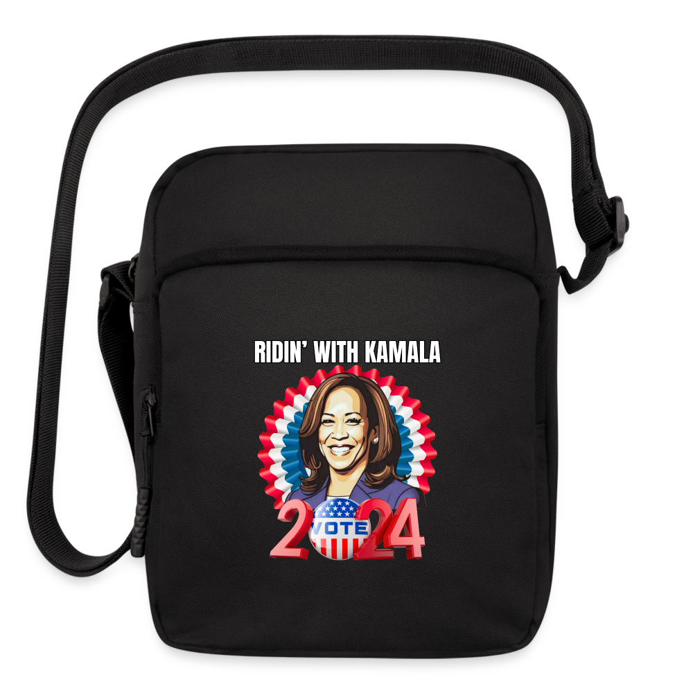 Ridin with Kamala harris for president 2024, Upright Crossbody Bag - black