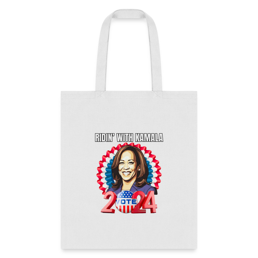 Ridin with Kamala harris for president 2024, Tote Bag - white