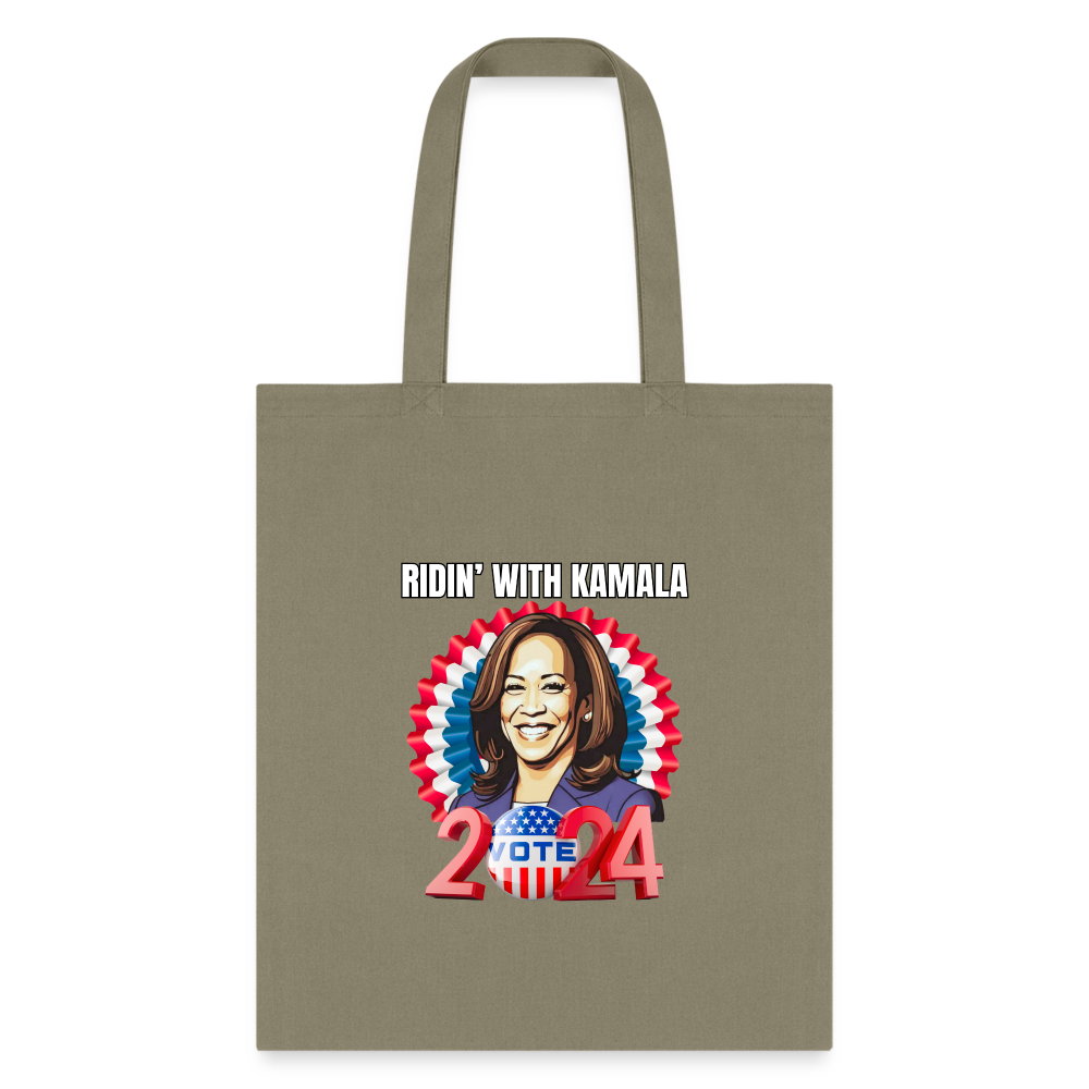 Ridin with Kamala harris for president 2024, Tote Bag - khaki