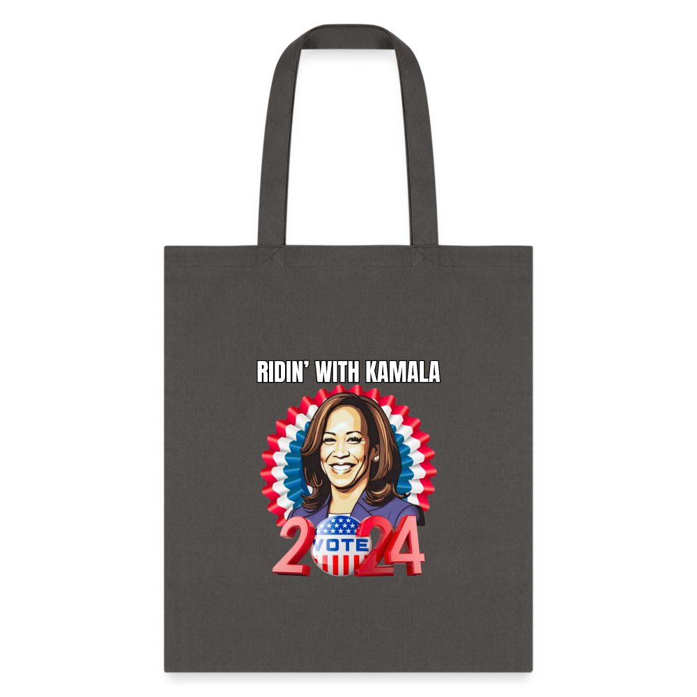 Ridin with Kamala harris for president 2024, Tote Bag - charcoal