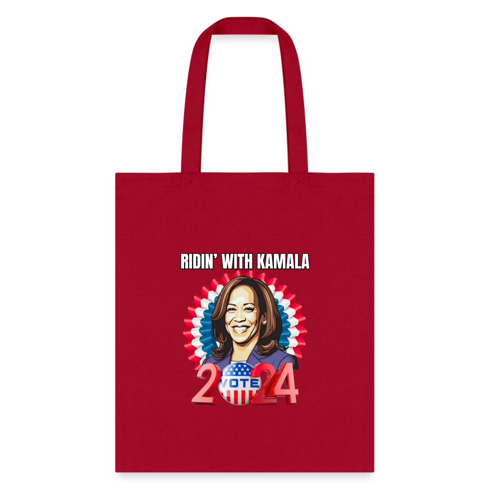 Ridin with Kamala harris for president 2024, Tote Bag - red