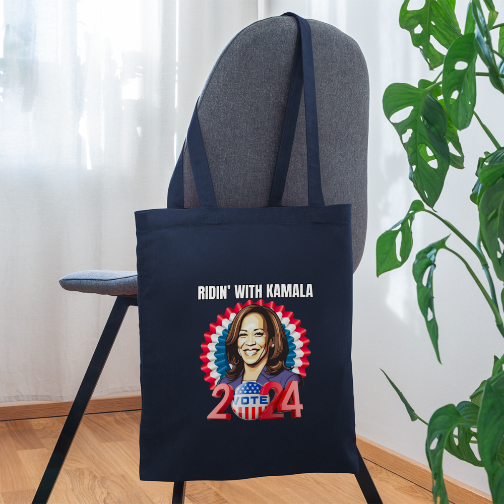 Ridin with Kamala harris for president 2024, Tote Bag - navy