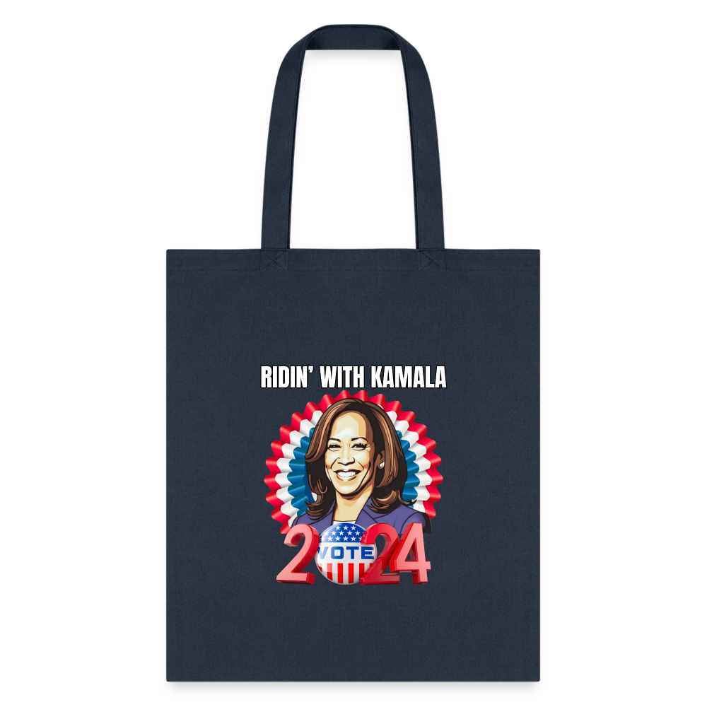 Ridin with Kamala harris for president 2024, Tote Bag - navy