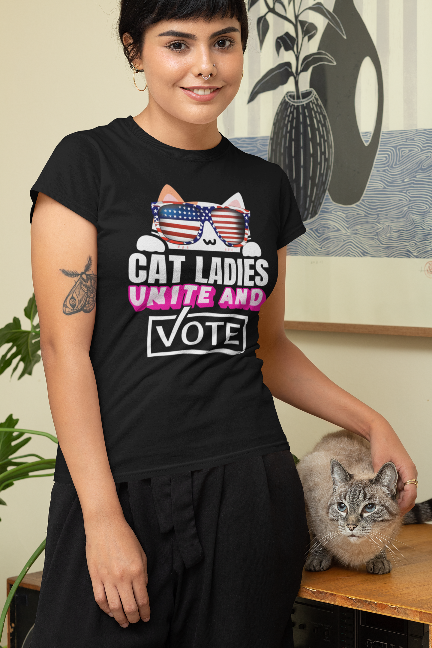 Cat Ladies, 2024 Elections, Your Vote Matters, 2024 Design T-Shirt