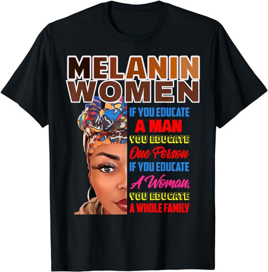 Kwanzaa Authentic Melanin Women, Real Melanin Culture Design T-Shirt